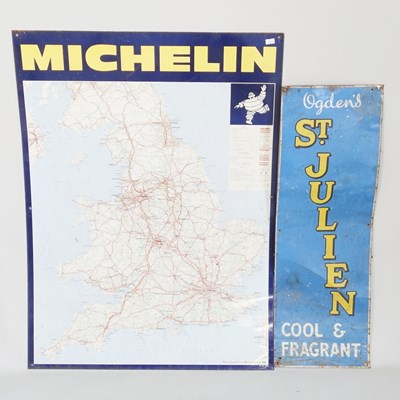 Lot 235 - A painted tin sign Michelin Map, 87 x 63cm,...