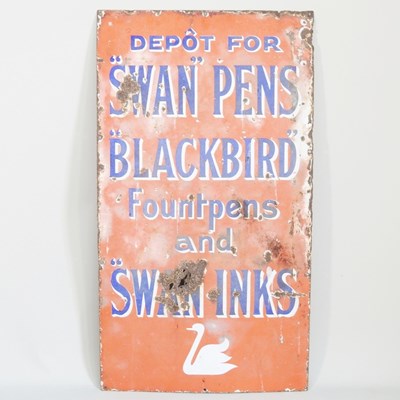 Lot 321 - An old enamel advertising sign, A Depot for...