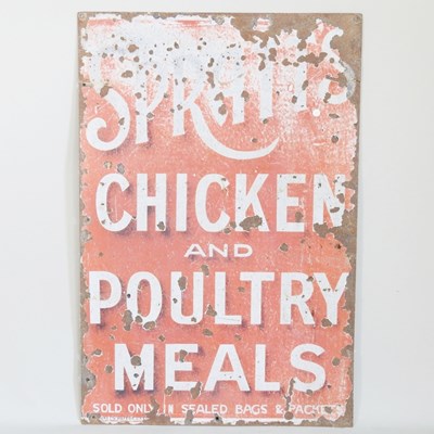 Lot 240 - An old painted enamel advertising sign,...