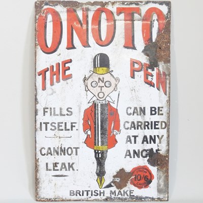 Lot 436 - An early 20th century enamel advertising sign...