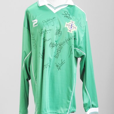 Lot 656 - A Northern Ireland football shirt, circa...