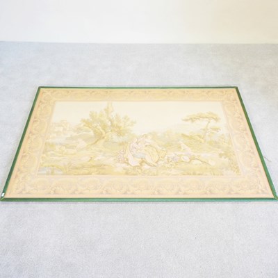 Lot 232 - A French tapestry panel, depicting a rural...