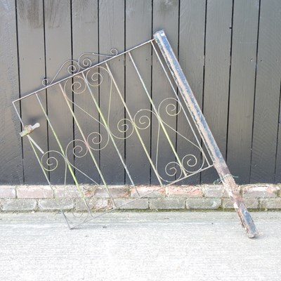 Lot 461 - A painted wrought iron garden gate, 95 x 137cm,...