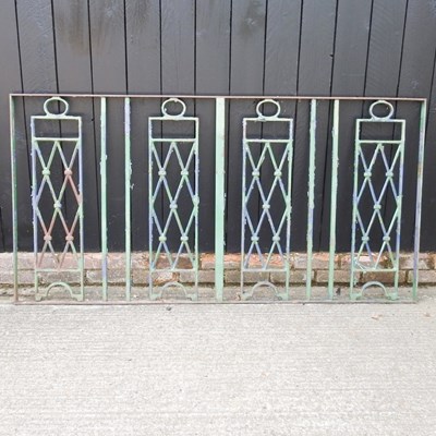 Lot 371 - A painted iron garden gate, 190 x 97cm