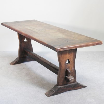 Lot 563 - A mid 20th century oak refectory dining table,...