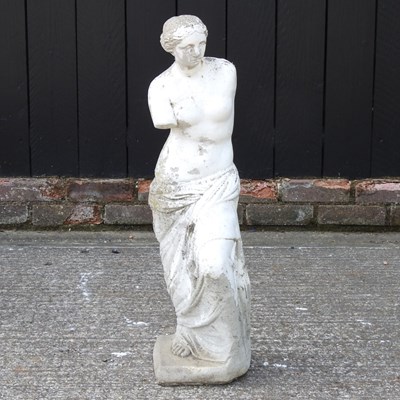 Lot 21 - A painted cast stone garden statue of Venus,...