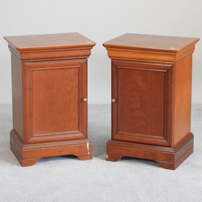 Lot 603 - A pair of modern cherrywood bedside cabinets (2)