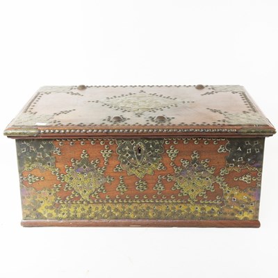 Lot 22 - A 19th century African Zanzibar hardwood box,...