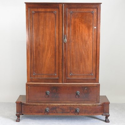 Lot 225 - A mahogany double wardrobe, made from 19th...