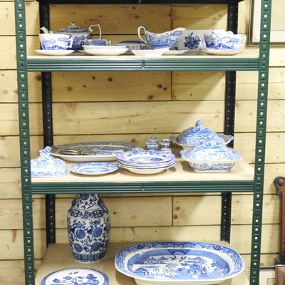 Lot 399 - A collection of 19th century and later blue...