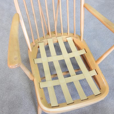 Lot 20 - A 1970s Ercol light elm Windsor armchair, with...