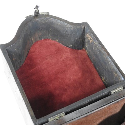 Lot 13 - A George III mahogany serpentine knife box,...