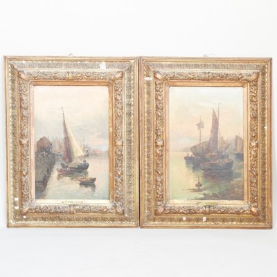Lot 642 - Andrian van Porten, 19th century, lake with...