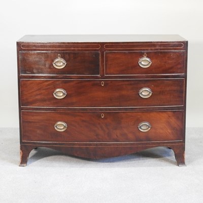 Lot 359 - A 19th century mahogany bow front chest of...