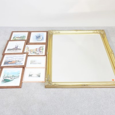 Lot 243 - A modern gilt framed wall mirror, 115 x 90cm,...