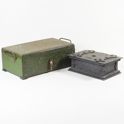 Lot 276 - A 19th century cast iron collection box, 2cm...