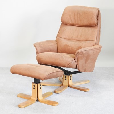 Lot 344 - A contemporary suede upholstered swivel...