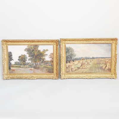 Lot 661 - G L Bristow, act circa 1890's, harvest scene,...