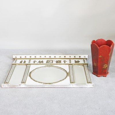 Lot 602 - A Regency and later painted triple wall mirror,...