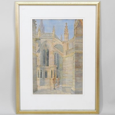 Lot 532 - English school, 20th century, Abbey with...