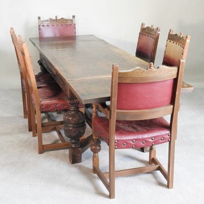 Lot 284 - An early 20th century carved oak extending...