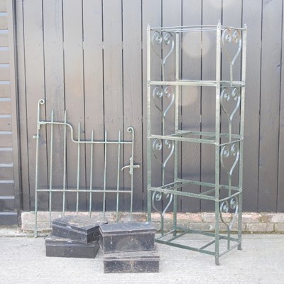 Lot 644 - An iron frame, 59cm wide, together with a...