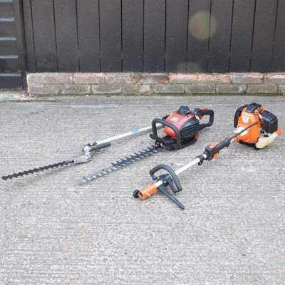 Lot 676 - A Mountfield petrol hedge cutter and another (2)