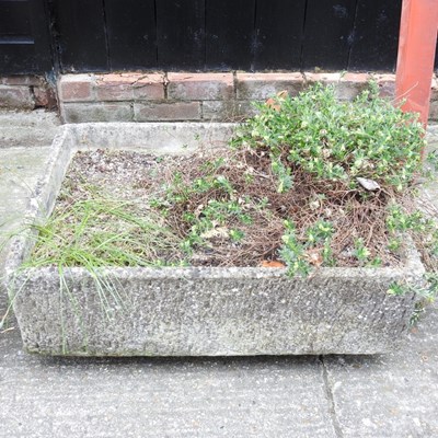 Lot 62 - A cast stone garden trough, 74cm wide