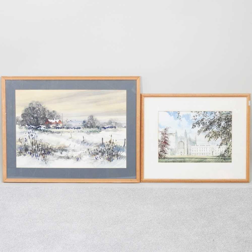 Lot 54 - David Hyde, b1947, winter landscape, with...