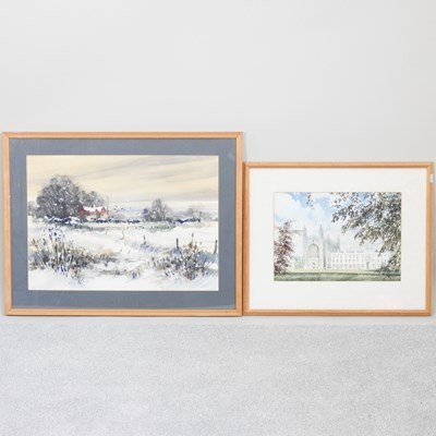 Lot 54 - David Hyde, b1947, winter landscape, with...