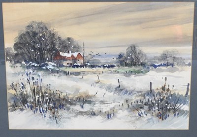 Lot 54 - David Hyde, b1947, winter landscape, with...