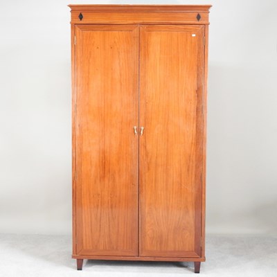 Lot 460 - A modern Eastern rosewood double wardrobe,...