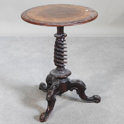Lot 494 - A Victorian carved walnut occasional table, on...