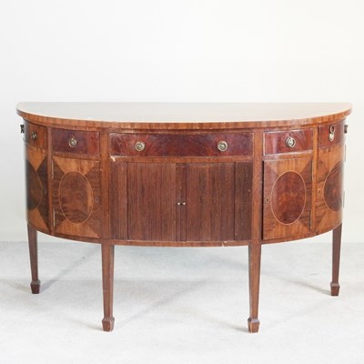 Lot 266 - A George III style mahogany half round...
