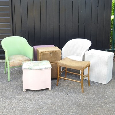 Lot 338 - A collection of Lloyd Loom furniture, to...
