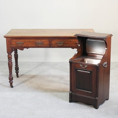 Lot 584 - An Edwardian writing table, together with a...