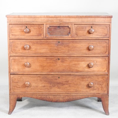 Lot 337 - A Regency mahogany and ebony strung chest,...