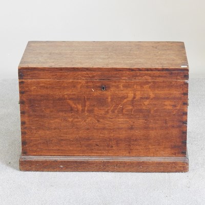 Lot 664 - An early 20th century oak silver chest, with a...