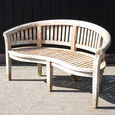 Lot 193 - A Bramblecrest wooden banana garden bench, on...