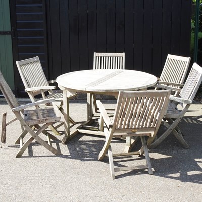 Lot 171 - A Bramblecrest teak garden table, 180cm wide...