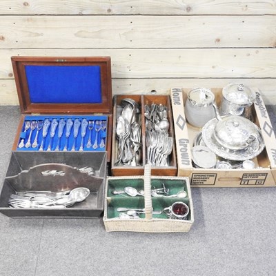 Lot 255 - A 19th century silver plated canteen of fish...