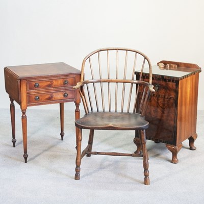 Lot 625 - A 19th century spindle back armchair, together...