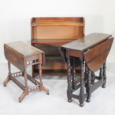 Lot 600 - An 18th century oak gateleg table, 97cm wide...