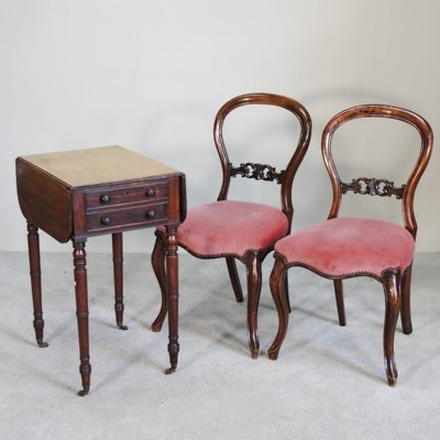 Lot 497 - A Regency mahogany drop leaf work table,...