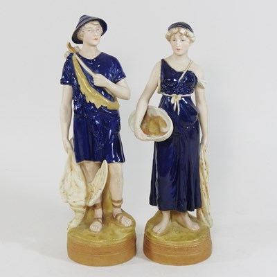 Lot 76 - A pair of Royal Dux porcelain figures