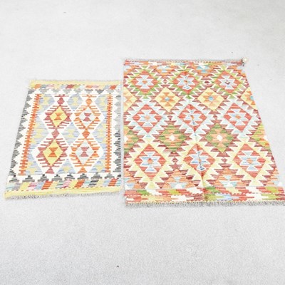 Lot 342 - A Persian kilim, with all over coloured...