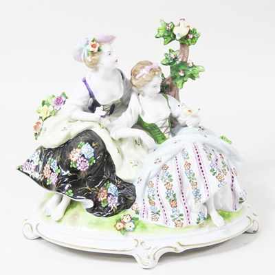 Lot 125 - A German porcelain figure group, of two 18th...