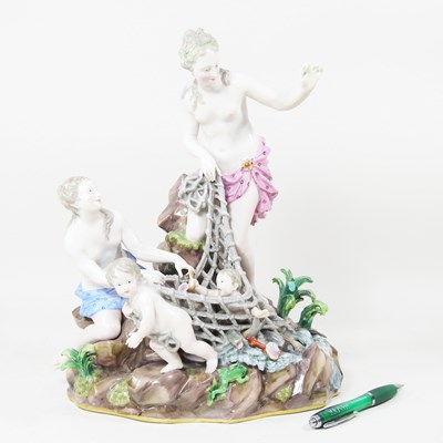 Lot 93 - A large 19th century Meissen porcelain figure...