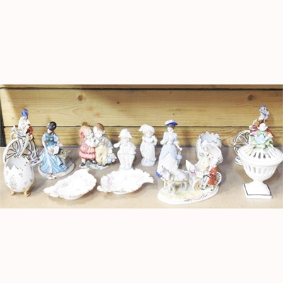 Lot 423 - A pair of Italian pottery figures, each 24cm...