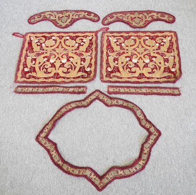Lot 181 - An Eastern gold thread embroidered horse ceremonial parade costume